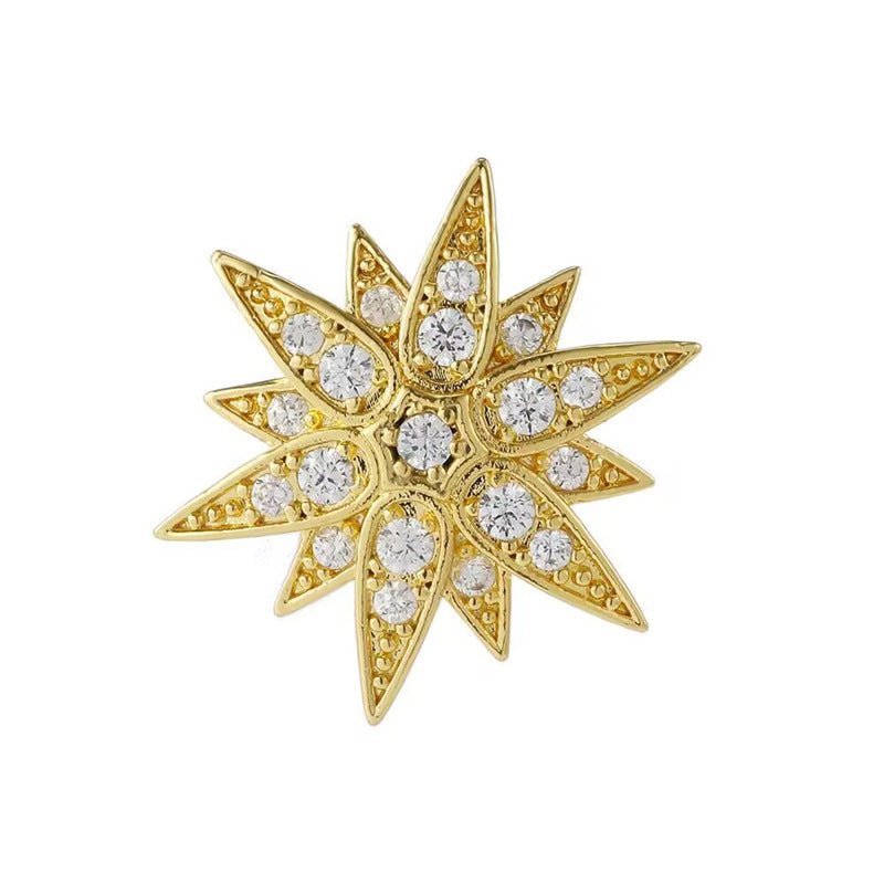 Men's Diamond Six-pointed Star Badge Badge Exquisite Brooch Boutonniere - Broochs- Brooch - Broochs -