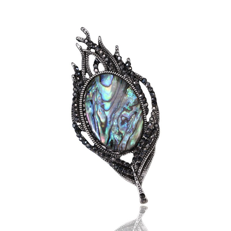 Natural abalone shell feather brooch - Broochs- Brooch - Broochs -