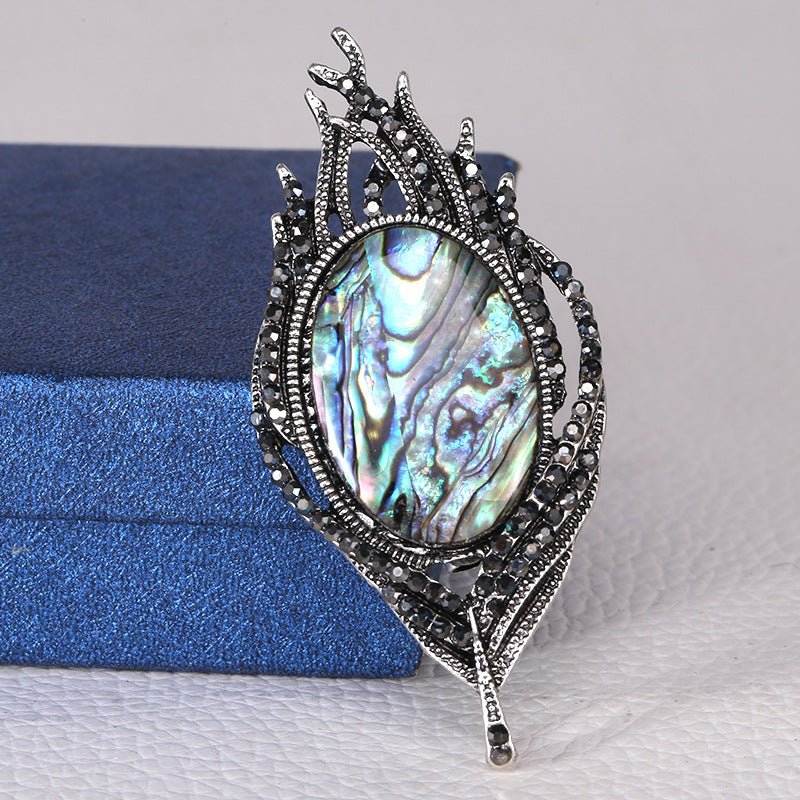 Natural abalone shell feather brooch - Broochs- Brooch - Broochs -