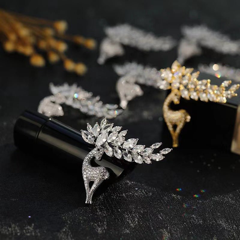 New Elk Brooch High Korean Corsage Niche Christmas Pin - Broochs- Brooch - Broochs -