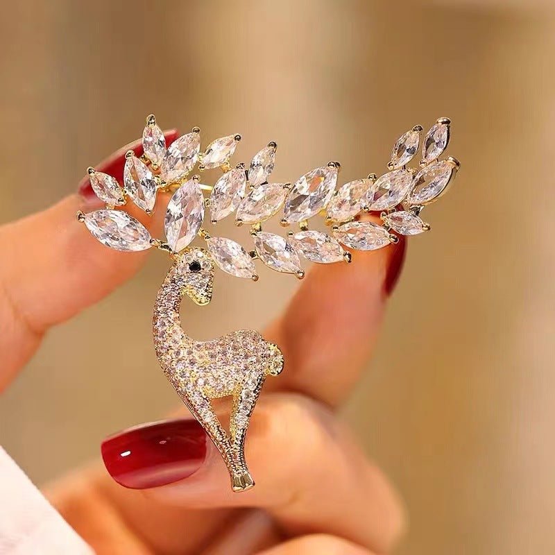 New Elk Brooch High Korean Corsage Niche Christmas Pin - Broochs- Brooch - Broochs -