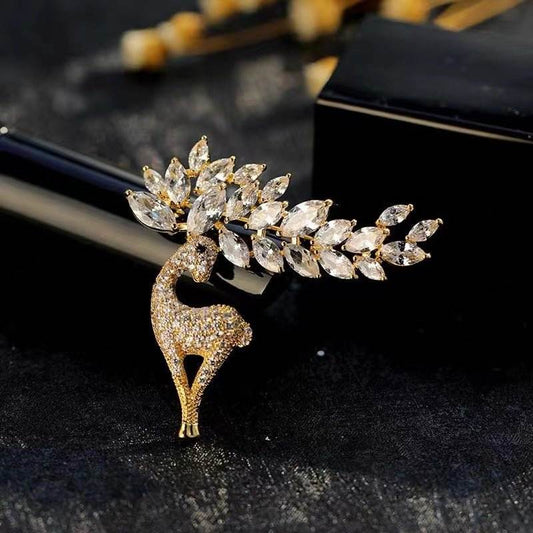 New Elk Brooch High Korean Corsage Niche Christmas Pin - Broochs- Brooch - Broochs -