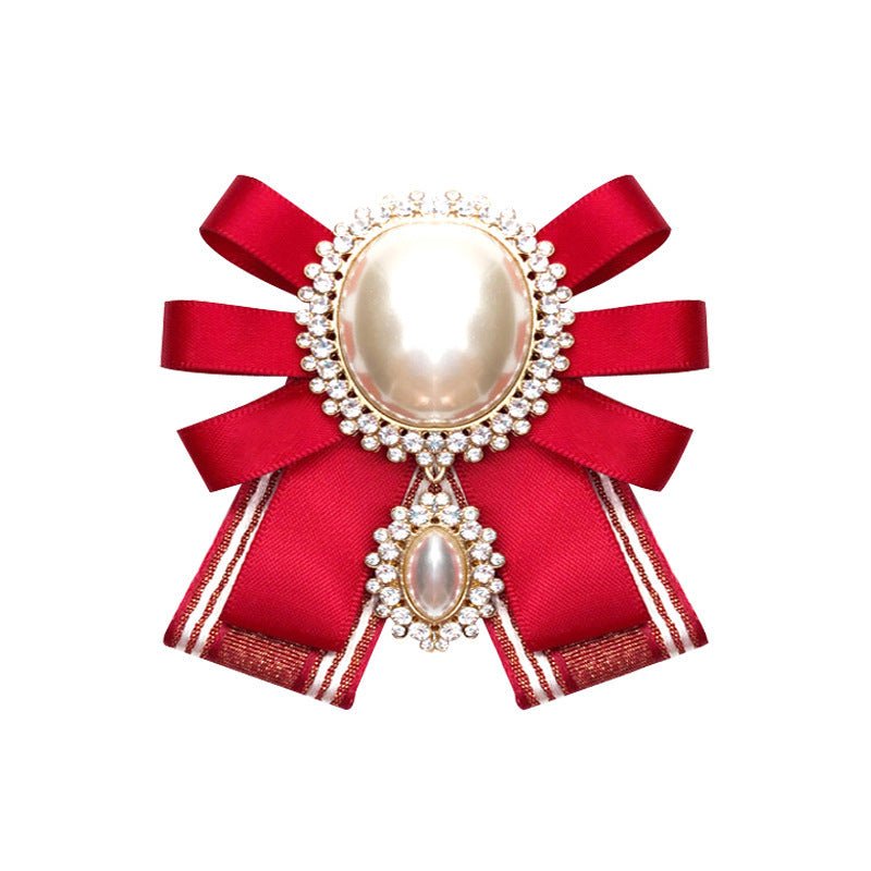 Pearl Bowknot Cloth Brooch - Broochs- Brooch - Broochs -