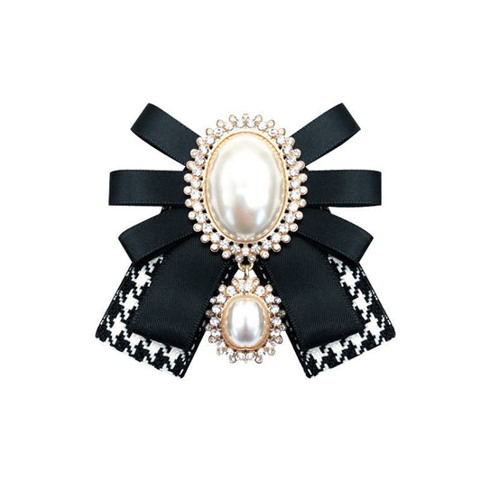 Pearl Bowknot Cloth Brooch - Broochs- Brooch - Broochs -