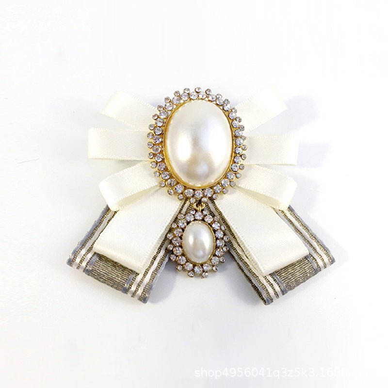 Pearl Bowknot Cloth Brooch - Broochs- Brooch - Broochs -