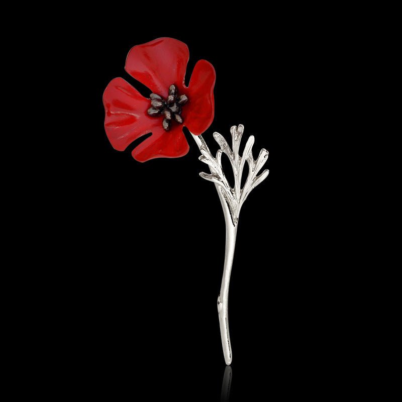 Red flower brooch - Broochs- Brooch - Broochs -