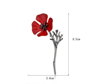 Red flower brooch - Broochs- Brooch - Broochs -