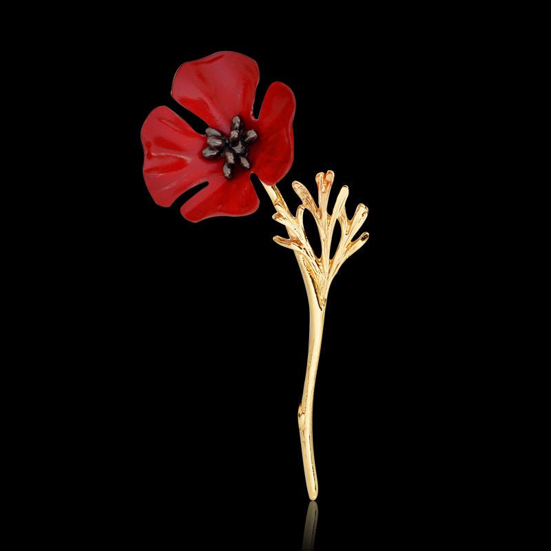 Red flower brooch - Broochs- Brooch - Broochs -