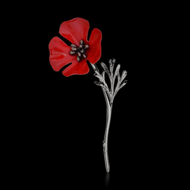 Red flower brooch - Broochs- Brooch - Broochs -
