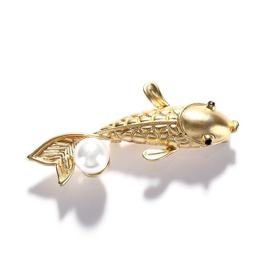 Red Koi Rhinestone Brooch Coat Suit Carp Festival Brooch - Broochs- Brooch - Broochs -