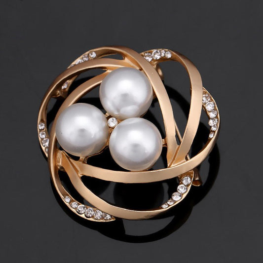 Rhinestone Pearl Brooch Pin - Broochs- Brooch - Broochs -