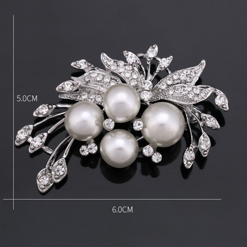 Rhinestone Pearl Brooch Pin - Broochs- Brooch - Broochs -