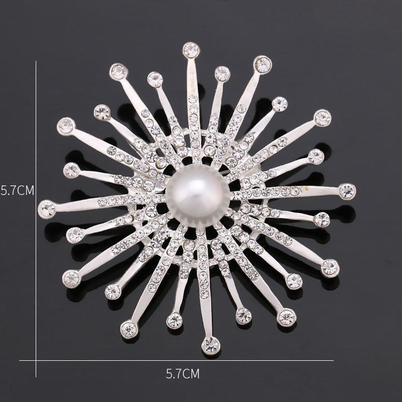 Rhinestone Pearl Brooch Pin - Broochs- Brooch - Broochs -