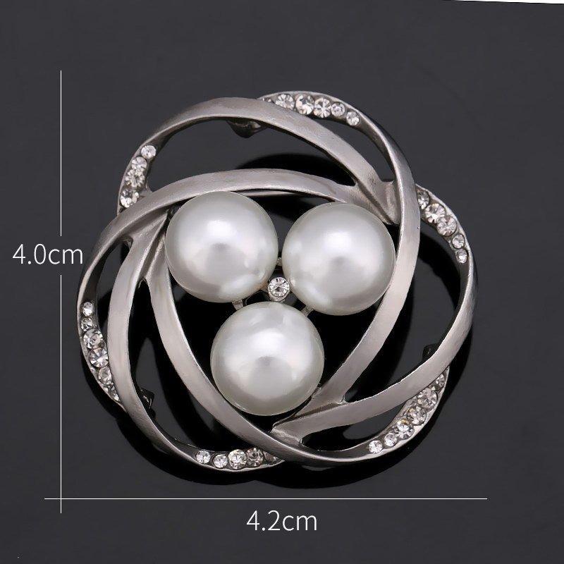 Rhinestone Pearl Brooch Pin - Broochs- Brooch - Broochs -