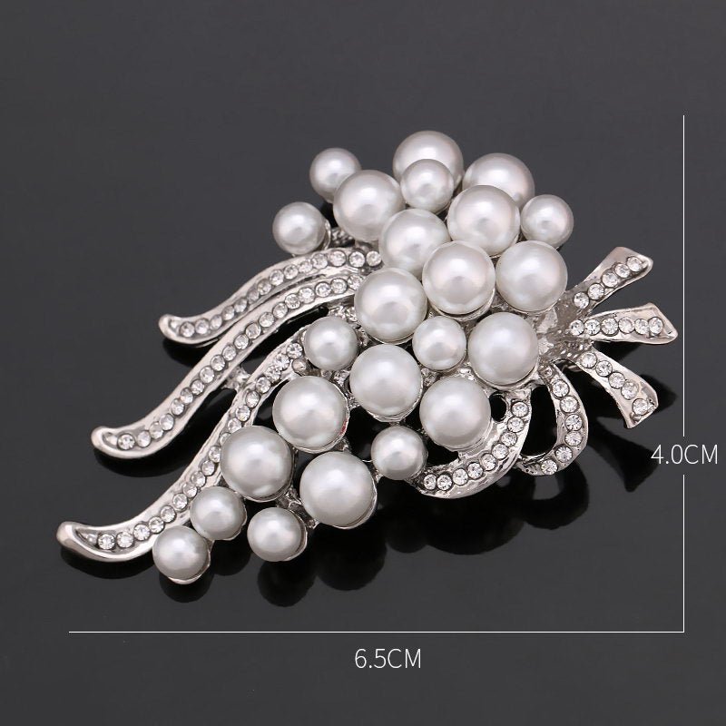 Rhinestone Pearl Brooch Pin - Broochs- Brooch - Broochs -