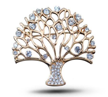 Rhinestone Small Tree Brooch High Profile And Generous Clothing - Broochs- Brooch - Broochs -