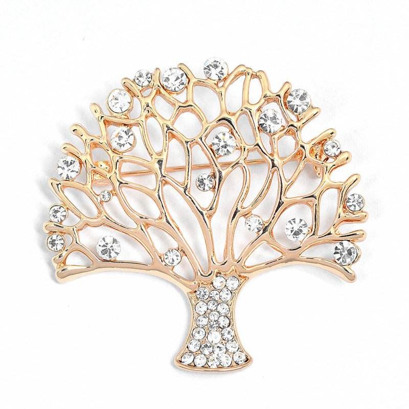 Rhinestone Small Tree Brooch High Profile And Generous Clothing - Broochs- Brooch - Broochs -