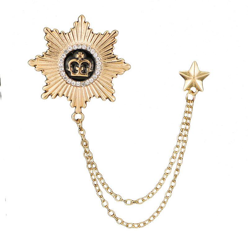 Rhinestone Tassel Retro Suit Accessories Brooch - Broochs- Brooch - Broochs -