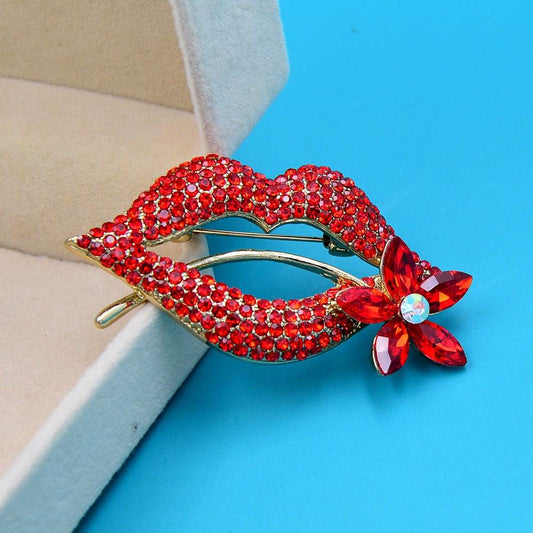 Sexy Temptation Red Lips Brooch Temperament Clothing Ladies Personality Small Suit Dress Pin - Broochs- Brooch - Broochs -