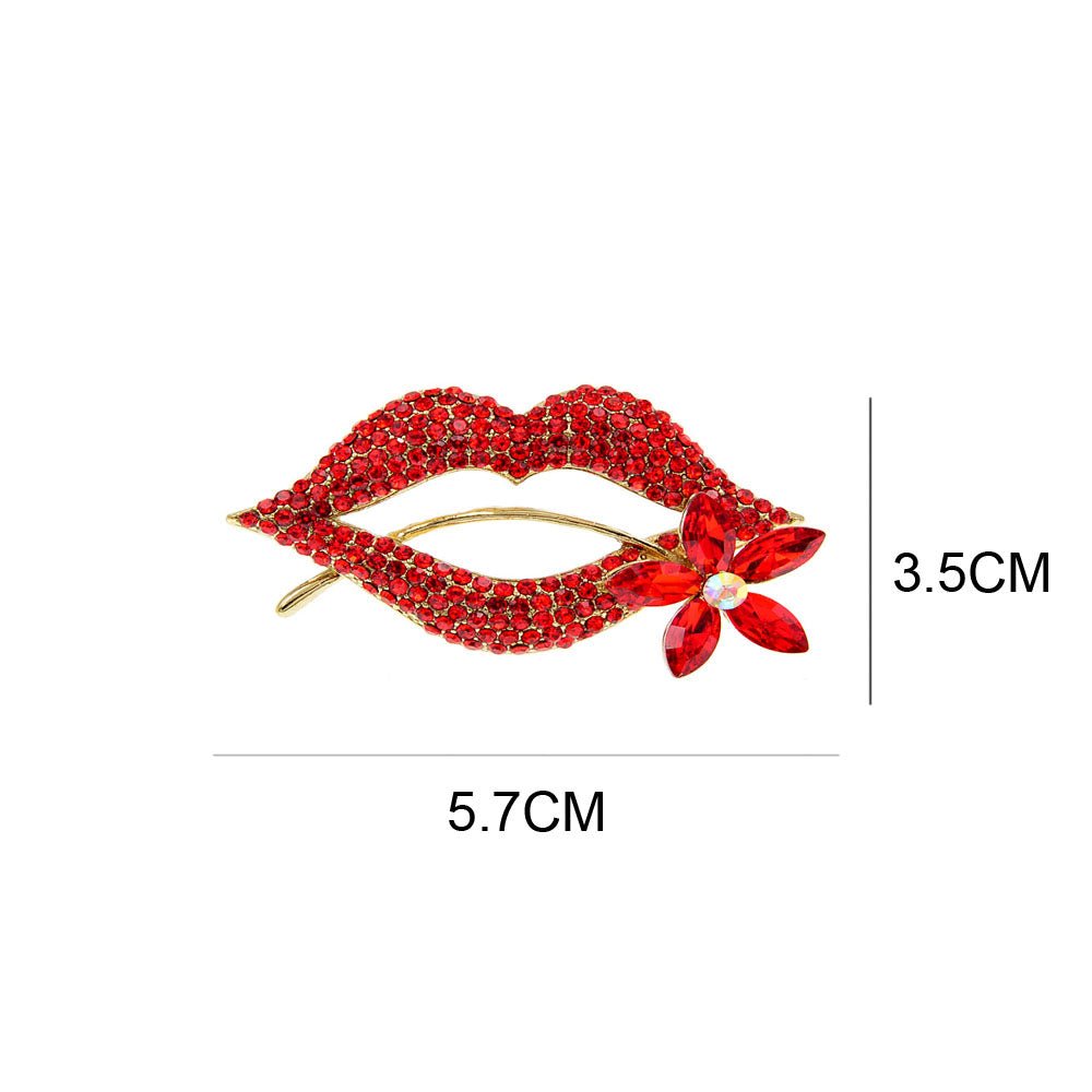 Sexy Temptation Red Lips Brooch Temperament Clothing Ladies Personality Small Suit Dress Pin - Broochs- Brooch - Broochs -