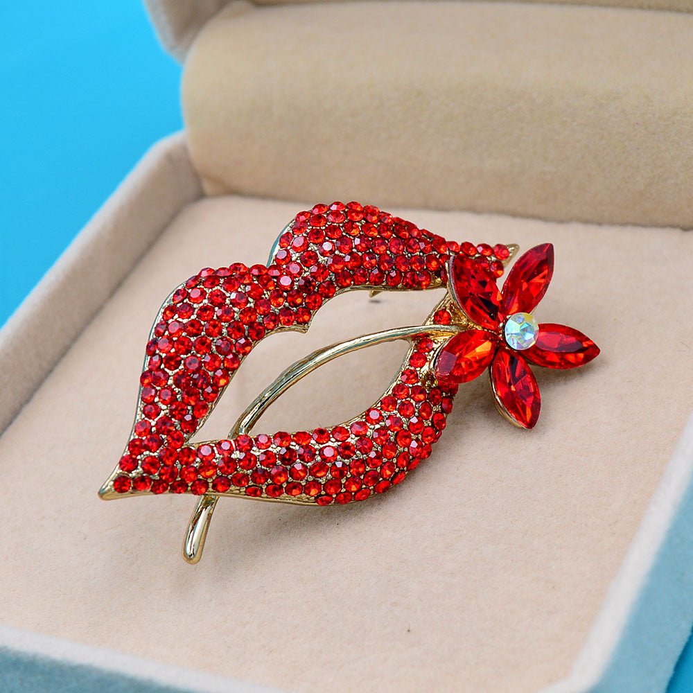 Sexy Temptation Red Lips Brooch Temperament Clothing Ladies Personality Small Suit Dress Pin - Broochs- Brooch - Broochs -