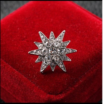 Six-pointed Star Small Brooch Collar Pin Male Shirt Collar Button - Broochs- Brooch - Broochs -