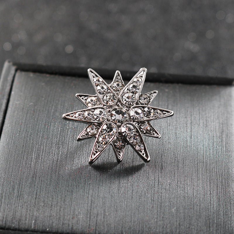 Six-pointed Star Small Brooch Collar Pin Male Shirt Collar Button - Broochs- Brooch - Broochs -