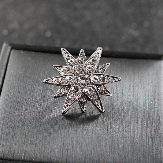 Six-pointed Star Small Brooch Collar Pin Male Shirt Collar Button - Broochs- Brooch - Broochs -