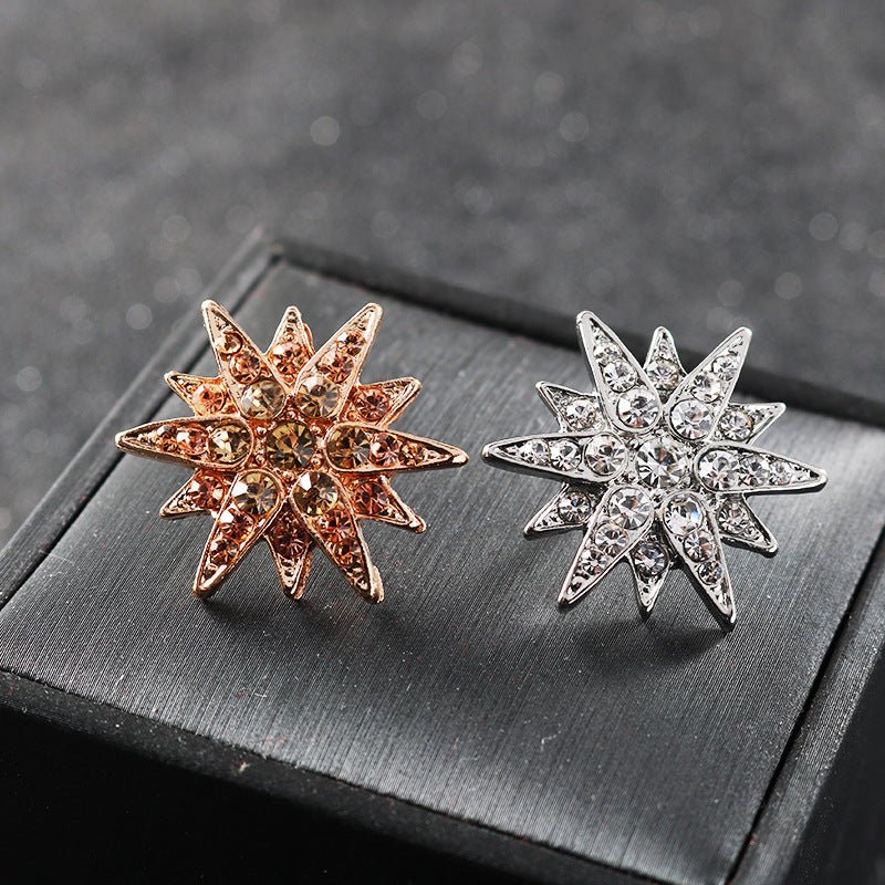 Six-pointed Star Small Brooch Collar Pin Male Shirt Collar Button - Broochs- Brooch - Broochs -