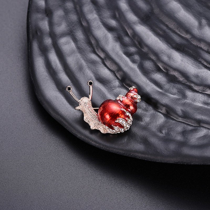 Small Snail Corsage Zinc Alloy Dripping Animal Brooch - Broochs- Brooch - Broochs -