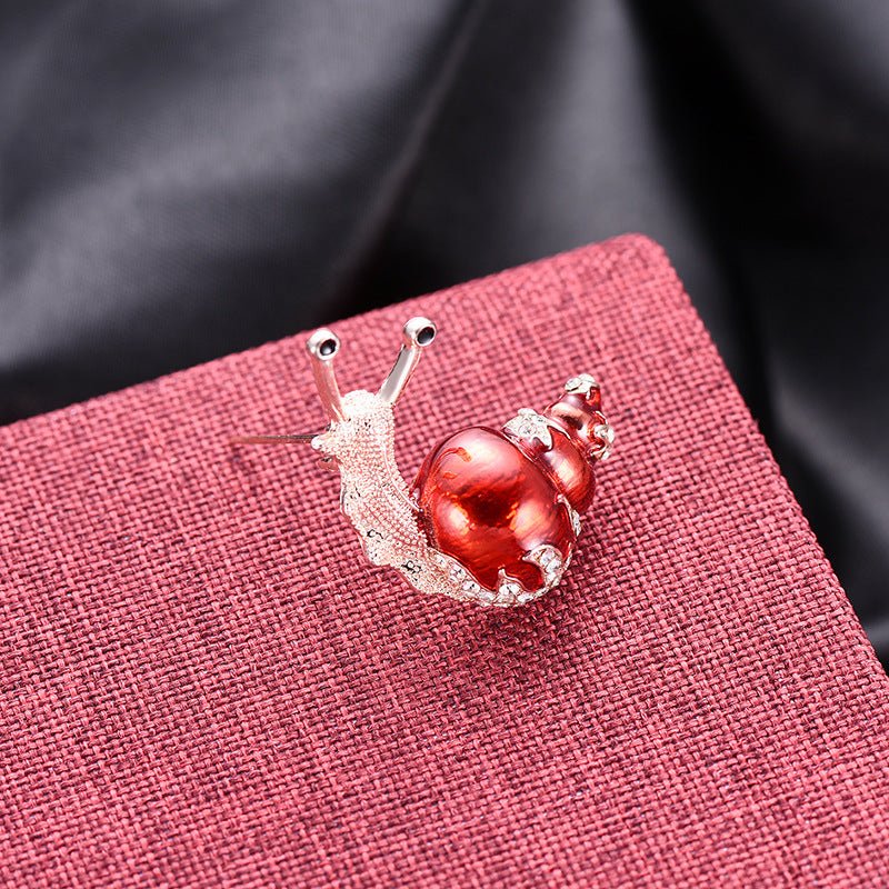 Small Snail Corsage Zinc Alloy Dripping Animal Brooch - Broochs- Brooch - Broochs -