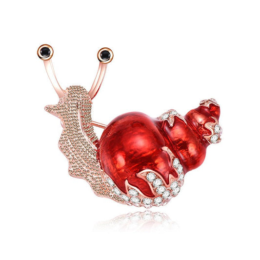 Small Snail Corsage Zinc Alloy Dripping Animal Brooch - Broochs- Brooch - Broochs -