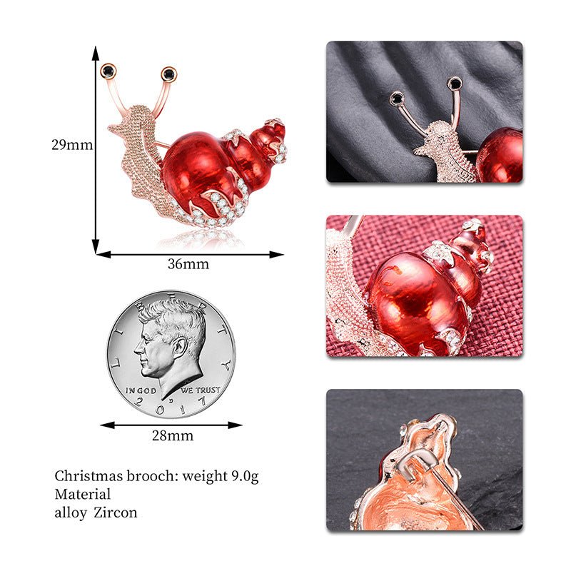 Small Snail Corsage Zinc Alloy Dripping Animal Brooch - Broochs- Brooch - Broochs -