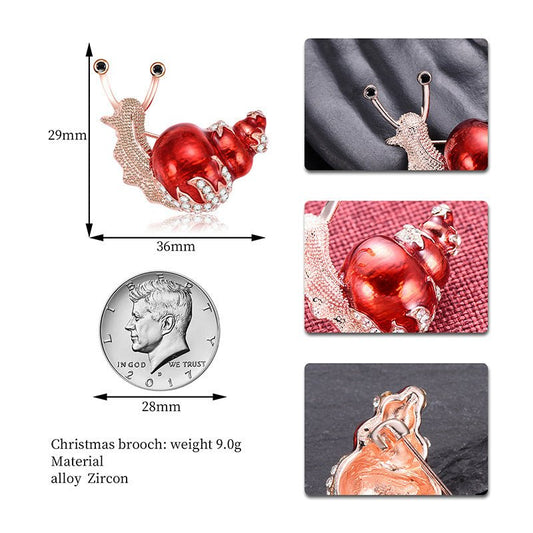 Small Snail Corsage Zinc Alloy Dripping Animal Brooch - Broochs- Brooch - Broochs -