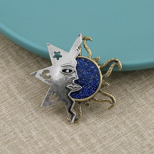 Starry sky sun stars brooch - Broochs- Brooch - Broochs -