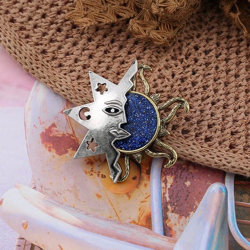 Starry sky sun stars brooch - Broochs- Brooch - Broochs -