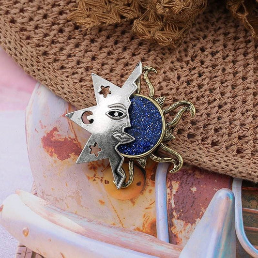Starry sky sun stars brooch - Broochs- Brooch - Broochs -