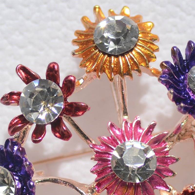 Vase Flower Arrangement Painted Brooch - Broochs- Brooch - Broochs -