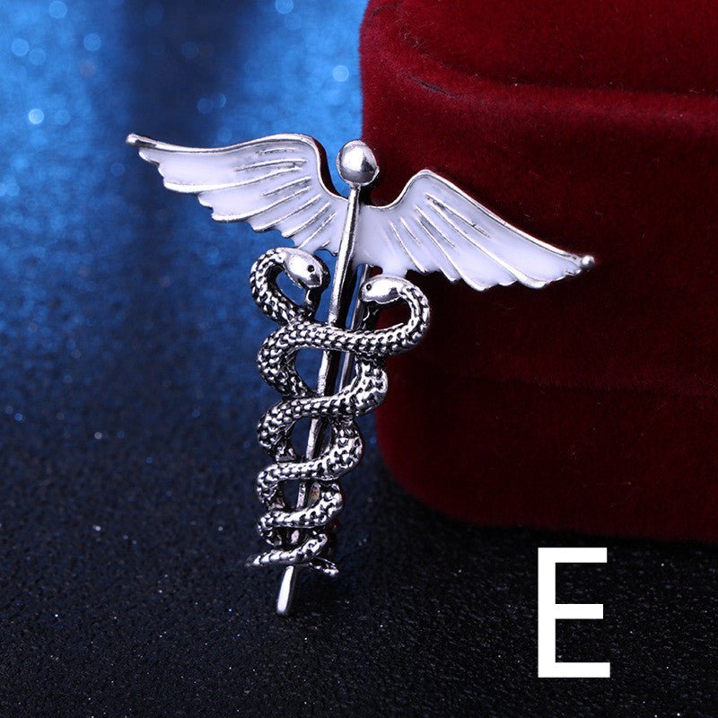 Vintage Alloy Dripping Oil Snake-shaped Animal Brooch, Angel Wings Snake - Broochs- Brooch - Broochs -