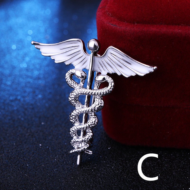Vintage Alloy Dripping Oil Snake-shaped Animal Brooch, Angel Wings Snake - Broochs- Brooch - Broochs -
