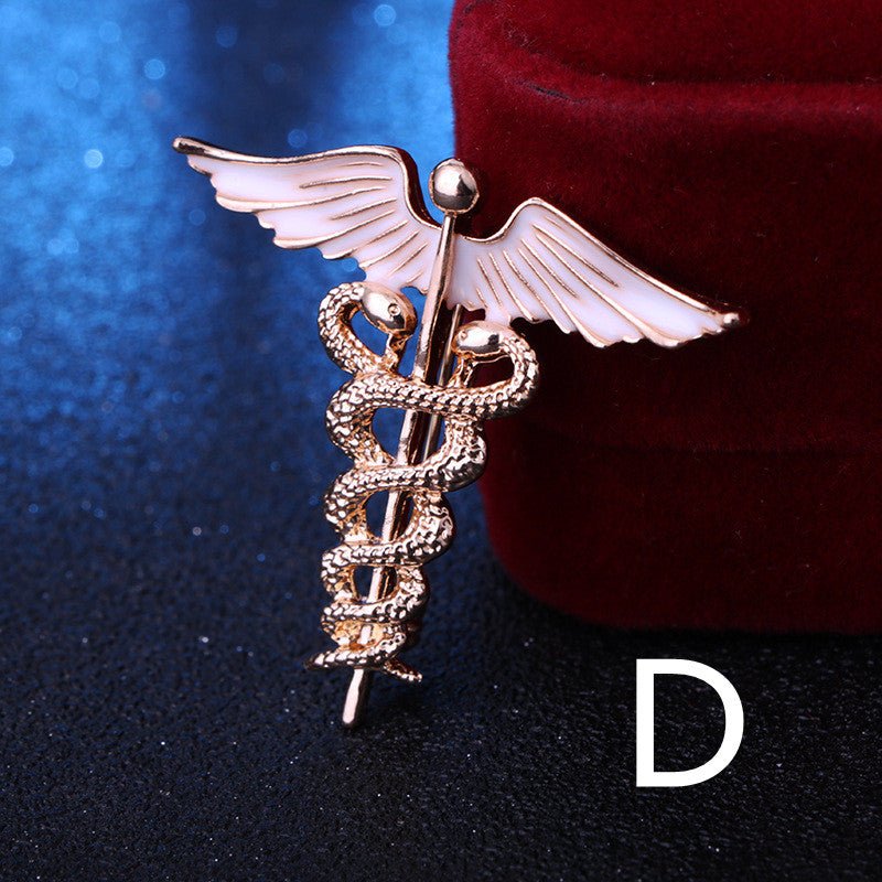 Vintage Alloy Dripping Oil Snake-shaped Animal Brooch, Angel Wings Snake - Broochs- Brooch - Broochs -