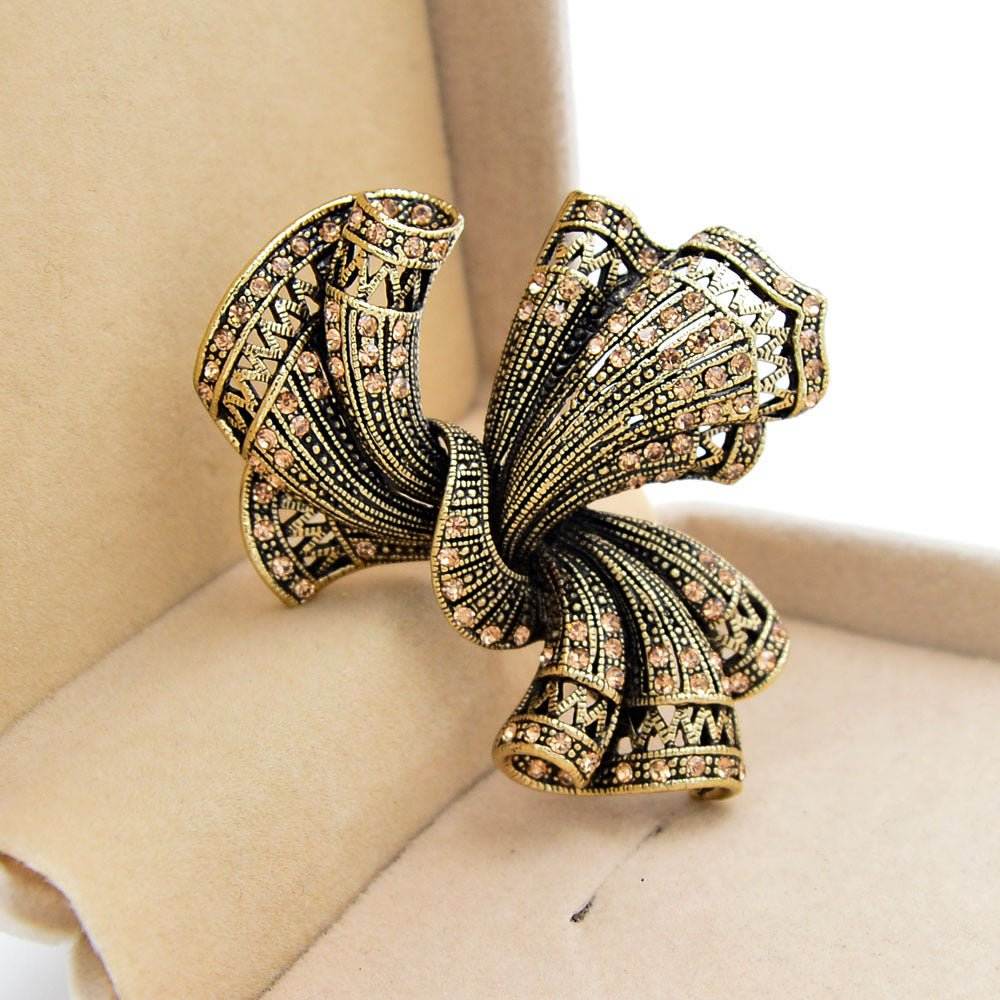 Vintage Bow Alloy Brooch Lady's Suit - Broochs- Brooch - Broochs -