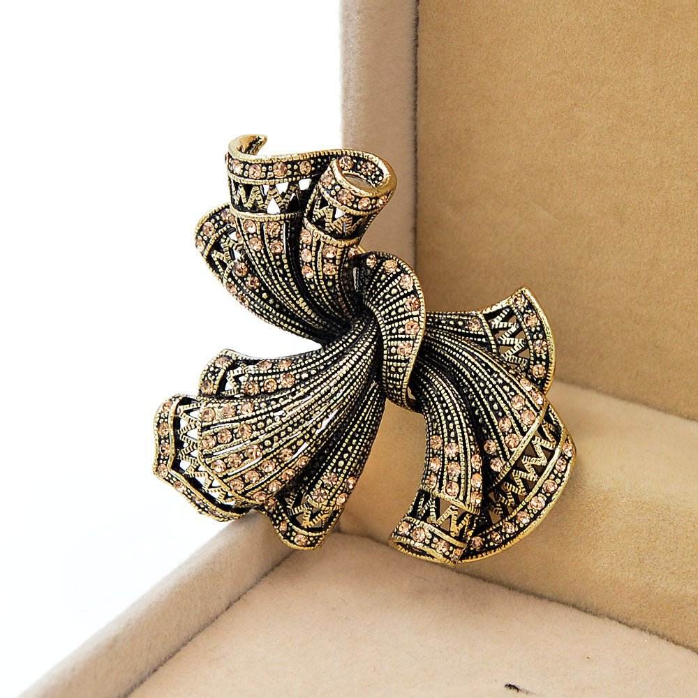 Vintage Bow Alloy Brooch Lady's Suit - Broochs- Brooch - Broochs -