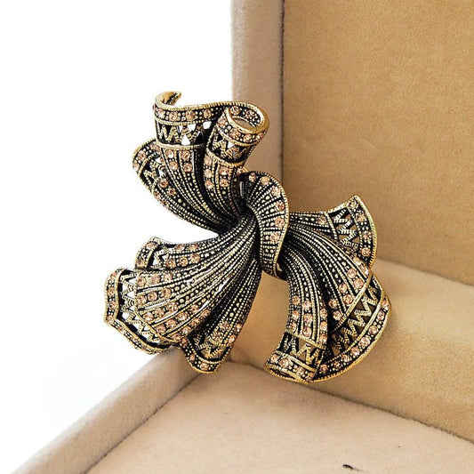 Vintage Bow Alloy Brooch Lady's Suit - Broochs- Brooch - Broochs -
