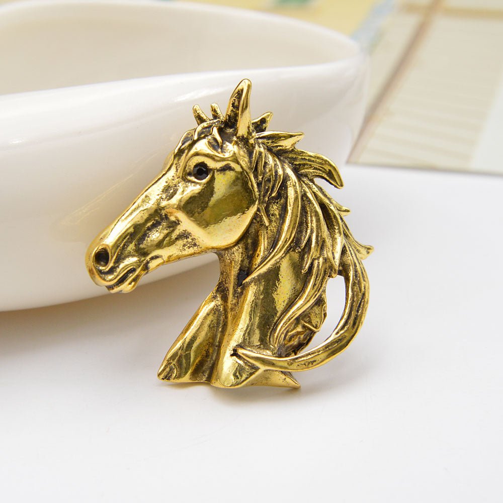Vintage Fashion Horse Head Men Women Brooch - Broochs- Brooch - Broochs -