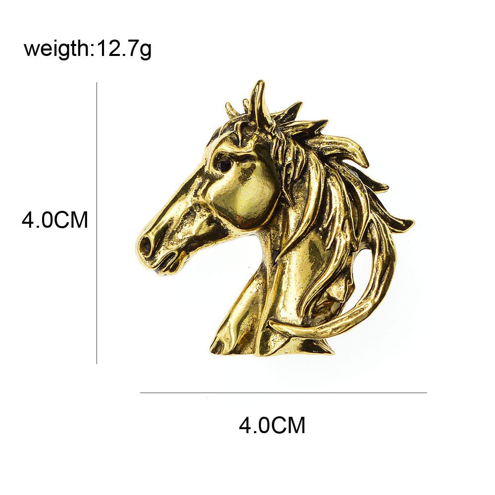 Vintage Fashion Horse Head Men Women Brooch - Broochs- Brooch - Broochs -